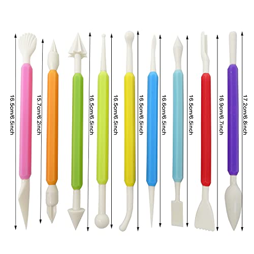 Honbay 9PCS Plastic Fondant Sculpture Pen Knife Tools Cake Decorating Hand Tools Pottery Sculpting Modeling Tools for Cake Flower Sculpture Pottery