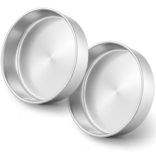 Non-Toxic Stainless Steel Round 9½ Inch Cake Pans For Baking, 2 Pack - size: 9x2 Inch