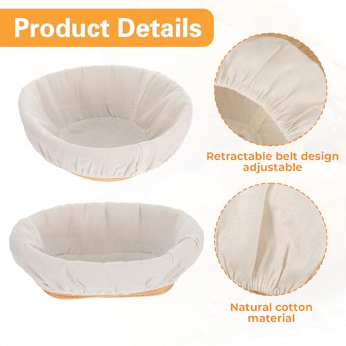 Molain 4 Pcs Bread Proofing Basket Cloth Liner, Bread Cloth Covers