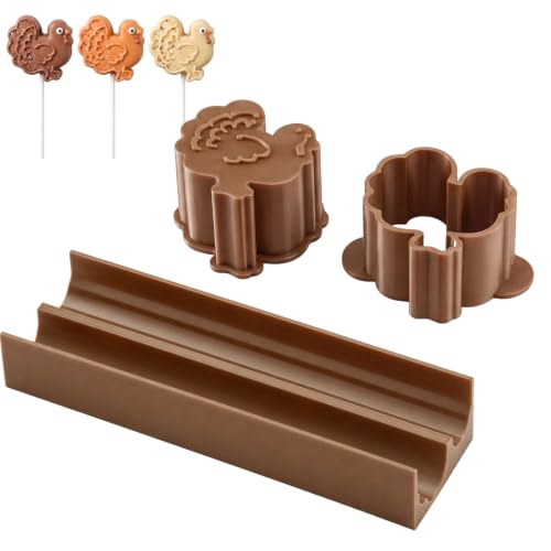 Roowest Fall Thanksgiving Turkey Cake Pop Mold Cake Pop Cutter with Tray - style: Turkey