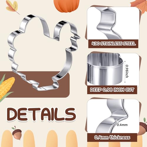 Teenyyou 2pcs Extra Large 8" Thanksgiving Cookie Cutter, Candy Corn, Turkey - style: Candy Corn and Turkey