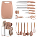 RAXCO Utensil Sets,18-Piece Silicone Cooking Utensils and Knife Set,Mousse - color: Mousse
