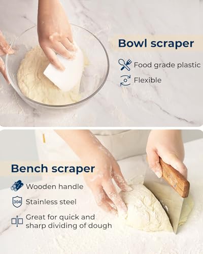 Silicone Banneton Proofing Basket, Complete Sourdough Bread Baking Supplies - size: Premium 9" Round & 10" Oval