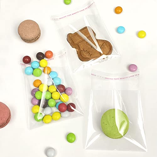 Morepack 3x3 In Cookie Bags Clear Self Sealing Cellophane Treat Bags 200Pcs - size: 3x3 Inch (Pack of 200)