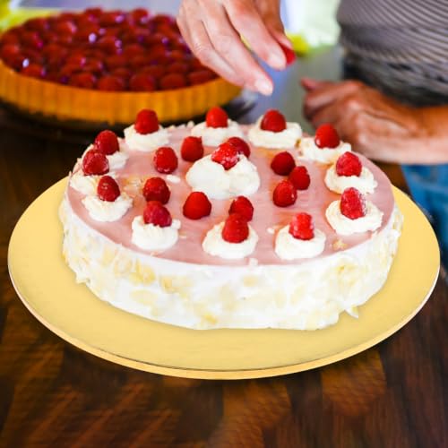 Cake Drum Round 10.03in Golden 1 Pack 1 Pack - size: 25.5X25.5X1.4CM