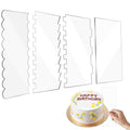 Cake Scraper 4 Pcs Set, Acrylic Smoother 7 Textured Edges