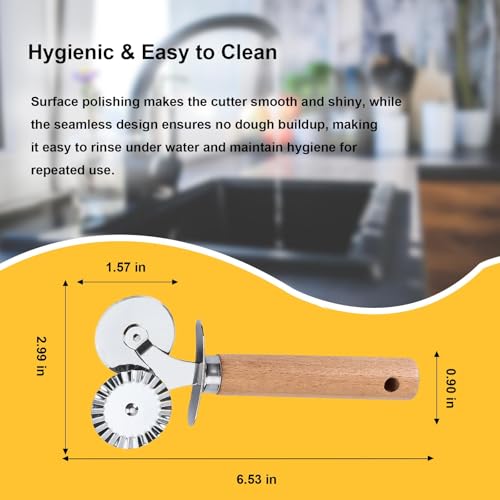 Pastry Double Cutter Wheel,Dual-Head Baking Tool for Home and Kitchen Use,Ravioli Cutter - size: 1 Pack