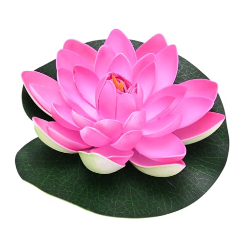 M METERXITY 1-Set Floating Lotus Flower 7 in Foam Garden, Artificial - color: Light Pink, size: 6.7 Inch