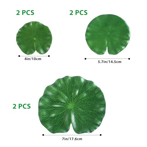 9PCS Artificial Floating Foam Lotus Flowers with Artificial Lotus Leaves: Lily Pads for Lake - Pond Plants Ornaments for Pool Aquarium Water Decoration, White