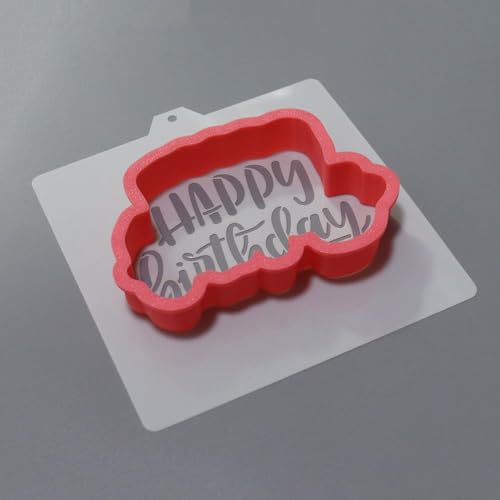 Cookie Cutter and Stencil Bundle Royal Icing Cookies Stencils Paint Your Own Biscuit Bakery Starter Kits Royal Icing Fondant Cutters Birthday Wedding Holiday Cookies Painting Coloring Pages Comb - style: Happy Birthday Set
