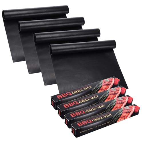 uxcell 4 Pack Oven Liners 15.7x13" 0.1mm Thick Oven Mats Black - color: Black, size: 15.7 x 13"(0.1mm Thick)