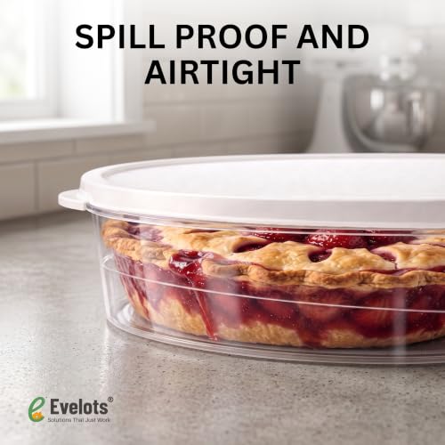 Evelots Pie Container with Lid, 4-Pack, 11-Inch, Clear BPA-Free Carriers - size: 4-Pack, style: Pie Container