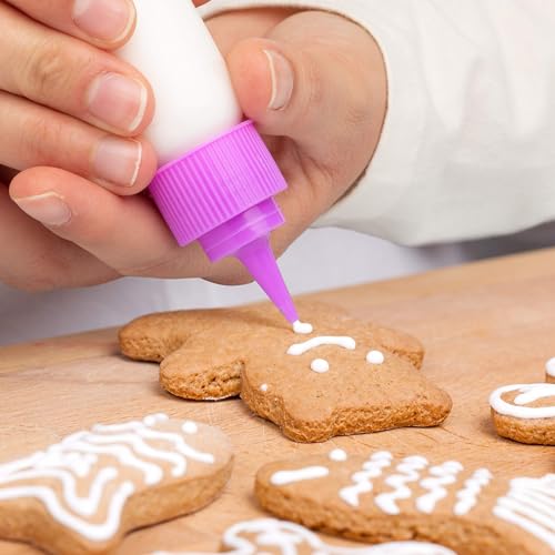 Free Hand Small Squeeze Bottles with Needle Tip - 30 Pack Precision Paint Squeeze, Fine Tip Applicator Bottles (15 x 1 oz & 15 x 2 oz) for Acrylic Paint, Royal Icing, Cookie Decorating, Crafts - size: 30
