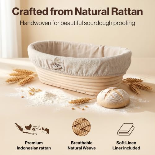 Sourdough Starter Kit with Oval Banneton Proofing Basket