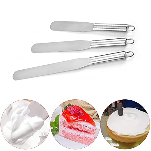 SEIWEI Cake Spatula Straight Palette Knives Smooth Icing Spatula Cupcake Cakes Decorating Home kitchen Baking Tool Silver (15.24cm/6inch) - size: 15.24cm/6inch