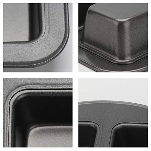 Beasea Mini Loaf Pan 8 Cavity, Nonstick Bakeware Square Bread Pan, Carbon Steel Mini Loaf Bread Pan Cake Pans for Baking Oven - color: Black Miniloaf 8 Cup