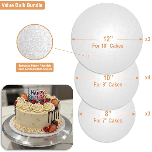 BOARDS+ 1/4" Cake Drum 8, 10 & 12 Inch (3 Sizes) Value Bundle - size: 8"+10"+12" (10 Pack)