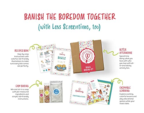 Baketivity Bagels Kids Cooking Kit with Pre-Measured Ingredients - color: Kit + Hat & Apron, Bagels