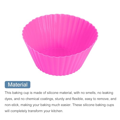 uxcell 36Pcs Silicone Cupcake Liners Non-Stick Baking Cup Rose Red - color: Rose Red, size: 3.5cm/1.4inch