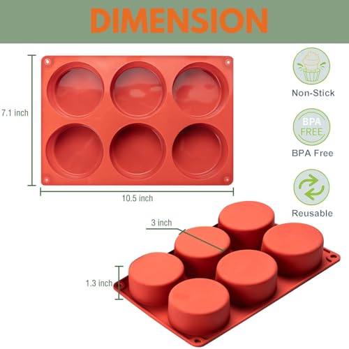 Silicone Egg Molds Frittata Pan, 3 Inch Deep Starbuc Egg Bites Molds Dash Silicone Cups Sous Vide Mold Round Rolls Tray for Breakfast Sandwiches Omelets Dinner Rolls Baking - color: Maroon, size: Round-3pcs