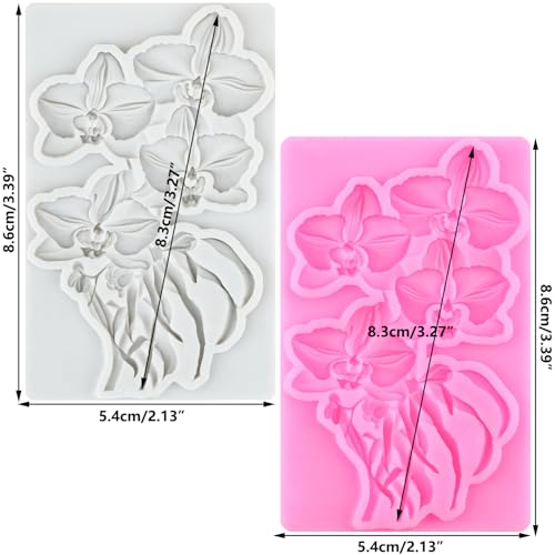 Orchid Flower Silicone Molds Phalaenopsis Fondant Mold Set of 2 - color: Style C