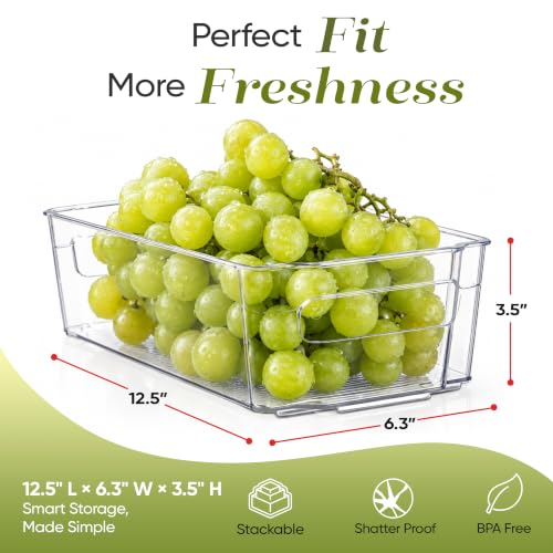 Oizeir 8 Pack Clear Plastic Storage Bins with Handles - Stackable BPA-Free - size: 8-Pack with Handles
