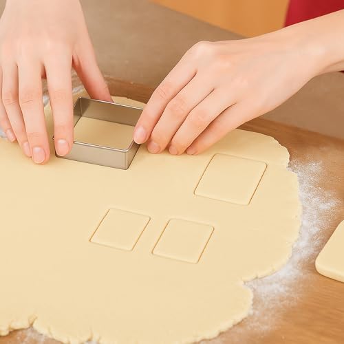 FUSOTO 6PCS Square Cookie Cutter Set, Square Shaped, 1.5-4 Inch - style: Square