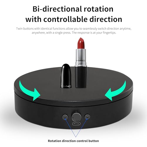 Rotating Display Stand,360° Silent Spinning Display Stand,Speed-adjustable Spinning Platform,Bidirectional Rotating Display Base,Multi-power Motorized Turntable For Photography(5.91inch/B) - size: 5.91inch/Black/11Lbs Load