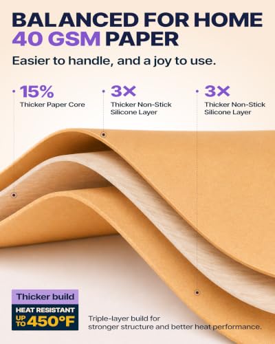 Katbite 9x13 Inch Parchment Paper Sheets 220PCS, Unbleached Non-Stick - size: 9x13 Inch 220pcs