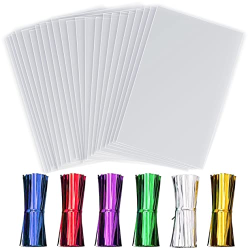 100 Pcs Cellophane Treat Bags 5x11 Inch Gift Warp with Twist Ties - size: 5x11 Inch (Pack of 100)
