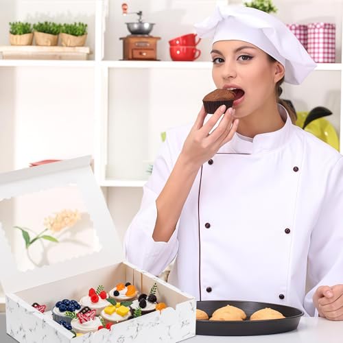 12 Count Cupcake Boxes, 4PCS Cupcake Container with Window and Inserts - color: Marble