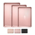 Sakerplus Nonstick Baking Sheet Set of 3, Heavy Duty Cookie Sheets for Oven - color: Pink