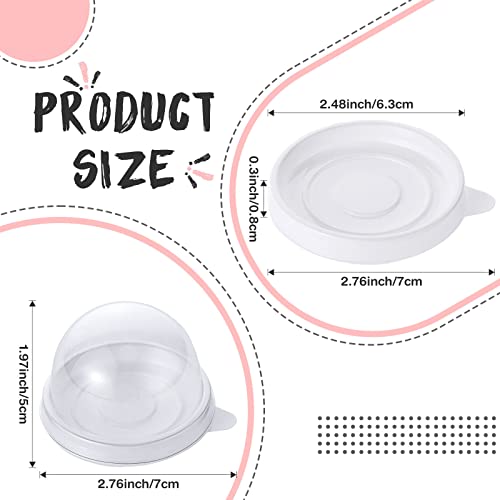 Patelai 50 Pcs Mini Cupcake Containers Clear Plastic Dome Boxes, White - color: White