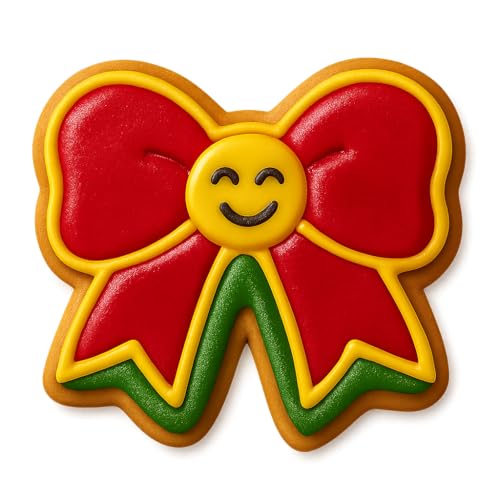 Joyful Ribbon Smiley Cookie Cutter - 4x3.4" Fun Baking Design Premium