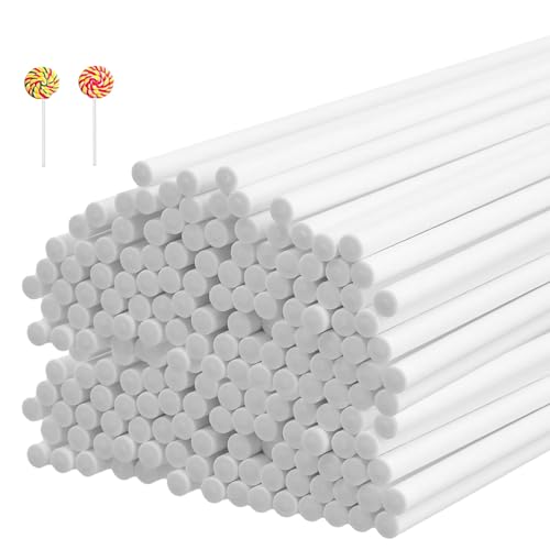 1500 Pcs Lollipop Sticks, 8 Inch White Paper Candy Sticks, Sucker Stick Cake Topper Sticks for Candy Melt, Dessert, Chocolate