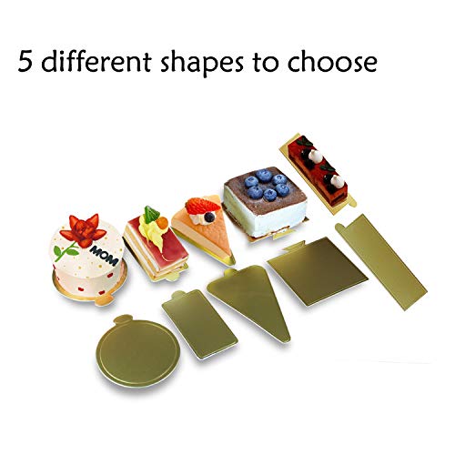 100 pcs 5.12"x1.57" Rectangular Cake Boards, Mousse Cardboard - size: Long bar rectangular - Gold