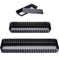 Boao 3 Pcs Rectangular Tart Pans with Removable Bottoms, 14''/10''/4''