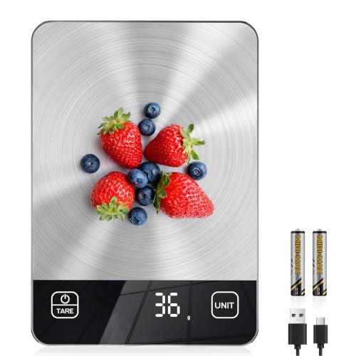 Diyife 33lb Rechargeable Digital Kitchen Scale for Cooking, 9 x 6.3inch