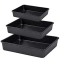 Nonstick Roasting Pan, Deep Baking Pan Set,3 Pack, Black - color: Black