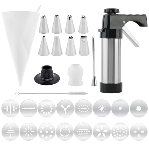 Churro Maker Kit with 16 Discs, 8 Nozzles & Piping Bag, Cookie Press