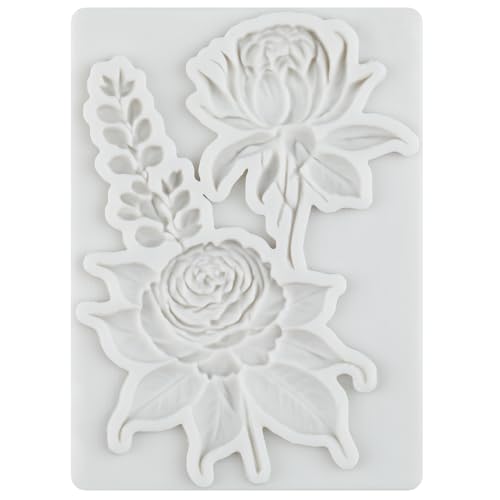 Flower Silicone Mold Peony Rose Carnation Fondant Molds Set of 4 - color: Style Q