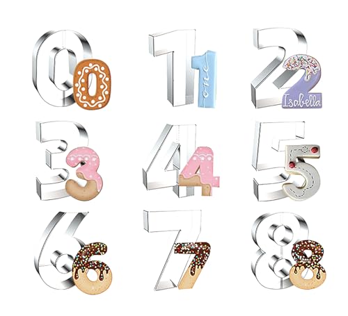 4 inch Number Cookie Cutters 9-Pc Set – 6 and 9 Use One Cutter