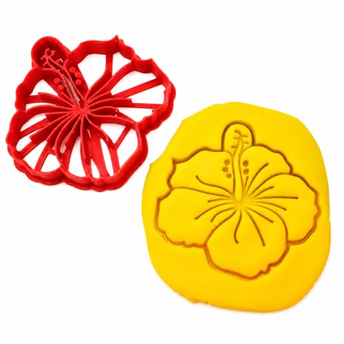 T3D Hibiscus Flower Cookie Cutter, Suitable for Cakes, Biscuit and Fondant, Set of 1