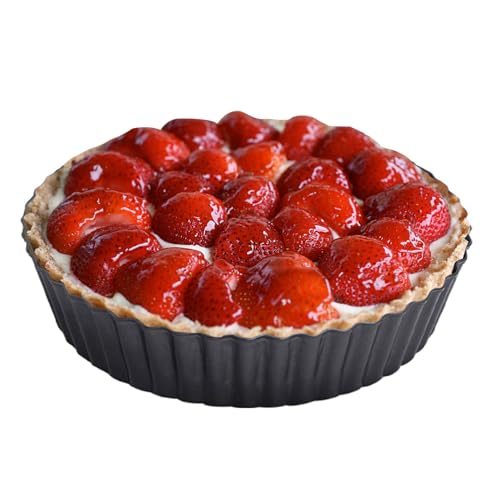 RICHSC-PAN Deep Tart Pan, 9.5 x 2.2 Inches Non-Stick Tall Tart Pan. - size: 9.5*2.2Inch
