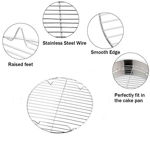 TeamFar Round Cooling Rack Set of 2, 7½ Inch - size: 7.5"