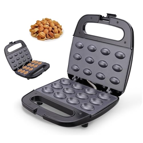 Walnut Cookie Maker 12 Holes Mold Maker Electric Walnut Cake Maker Mini Nut Waffle Bread Machine Sandwich Iron,Toaster Baking Breakfast Pan - color: 12 Holes Walnut Maker