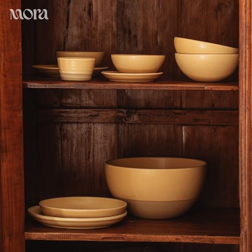 Mora Mini Ramekins Set of 4, 8oz Ceramic Pottery Baking Dishes - Microwave, Oven and Dishwasher Safe - Merrigold - color: Merrigold, size: Mini