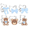 FYSUIMU 6Pcs Bear Bow Cookie Cutter Cute Bear Face Bowknot Biscuit Cutter Stainless Steel Cookie Cutting Molds for Birthday Baby Shower DIY Crafts Baking Supplies
