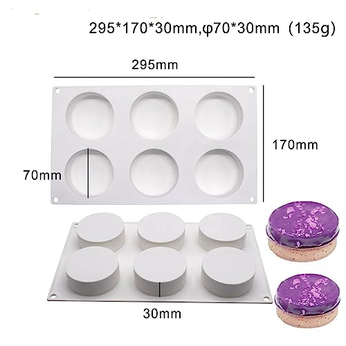 mostsom Silicone Cake Mold Round Cylinder for Baking Cookie Chocolate Resin - size: Round K_11.8 X 6.8 X 1.2 inch