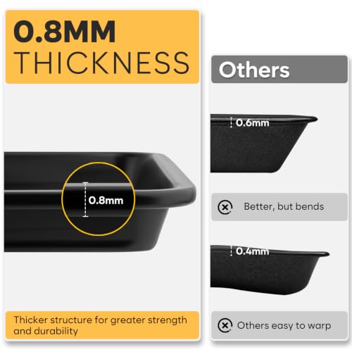 Quarter Sheet Pan Set of 2, 12.8 ” x 9 ”, Cookie Sheets for Baking 0.8mm Thick Non Stick Baking Sheets for Oven Heavy Duty Baking Trays - size: 12.8 × 9 ×1 inch